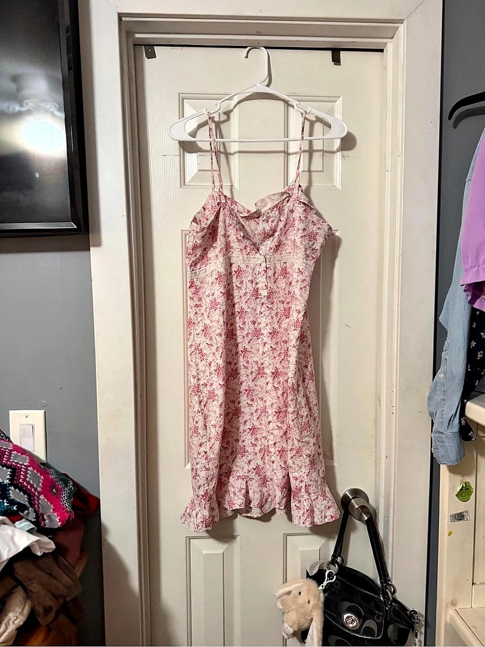 Laura Ashley Colleen Floral Slip Dress Pink & White